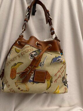 Dooney & Bourke Texas Western Print Draw String Slouch bag NWT
